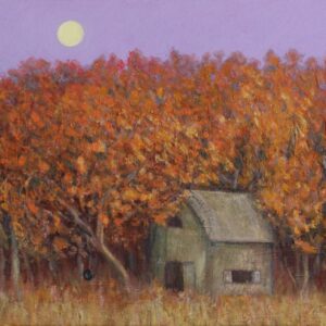 Barn and moonrise