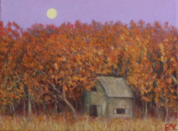 Barn and moonrise